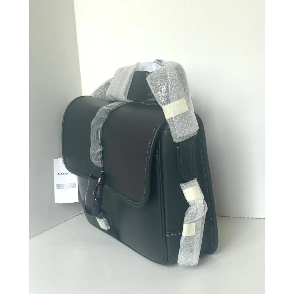 Coach League Messenger Bag CU042 Black Leather Crossbody Commuter